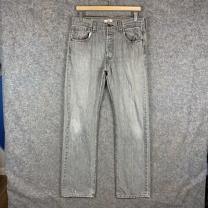 Levis 501 Jeans Mens 33x32 Black Faded Original Straight Fit Button Fly Y2K